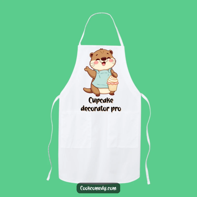 Funny Otter Baker Apron: Bake with Gleeful Cupcake Decorating Style