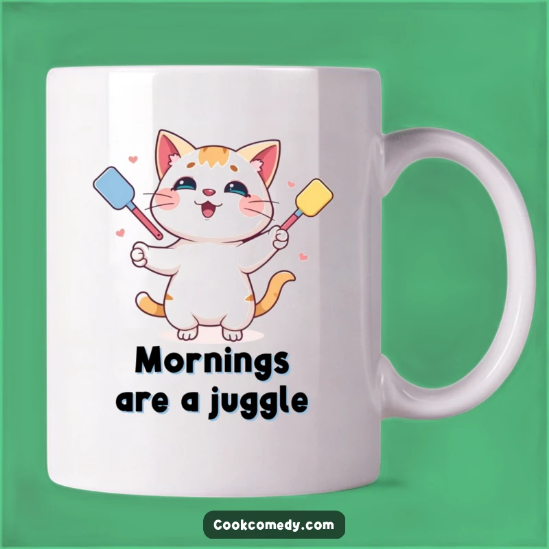 Funny Juggling Cat Spatula Mug: A Hilarious Gift for Kitchen Whims