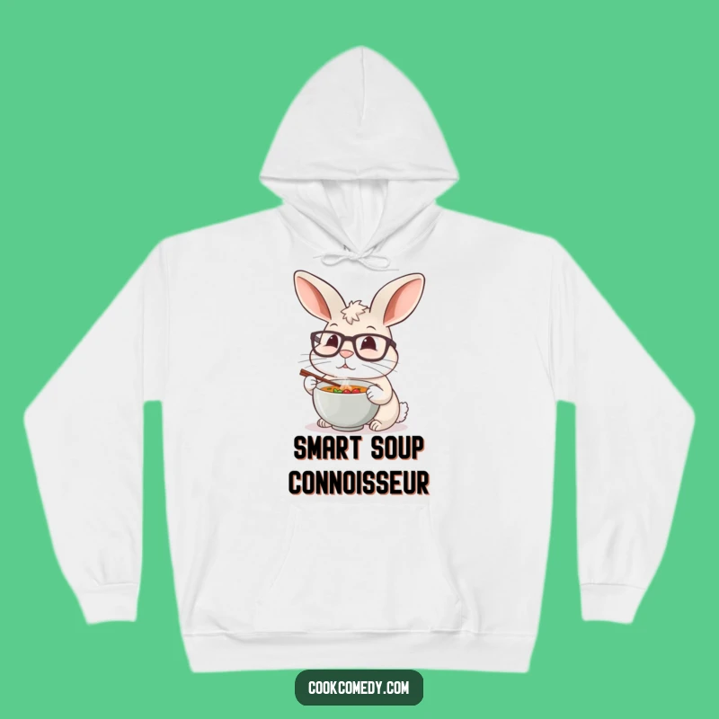 Warm Funny Rabbit Chef Hoodie: Cozy Tiny Soup Tasting Comfort