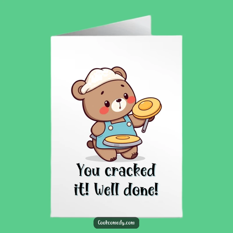 Free Printable Bear Pancake Congrats Card - You Did It!